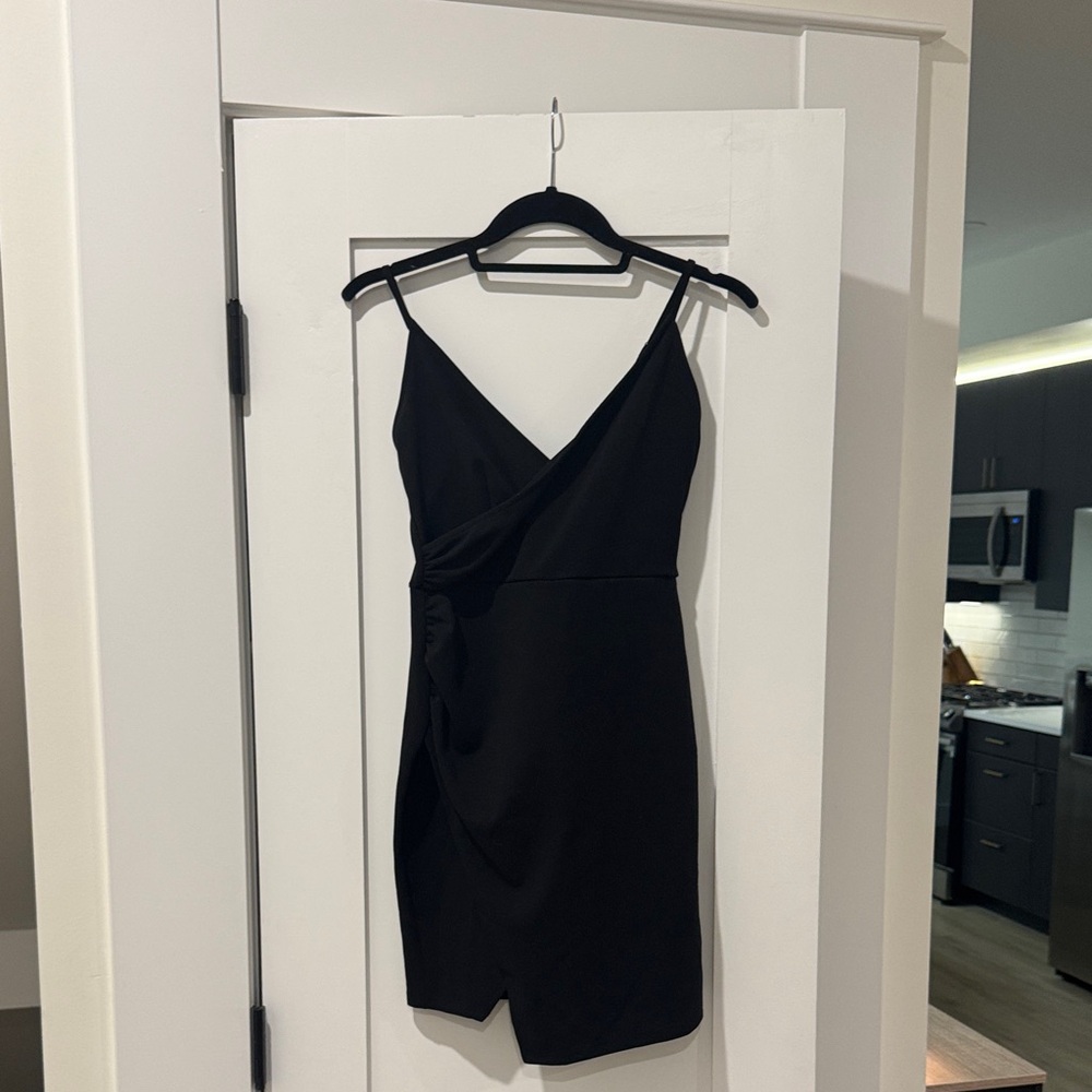 Forever 21 Black Wrap-Front Mini Dress